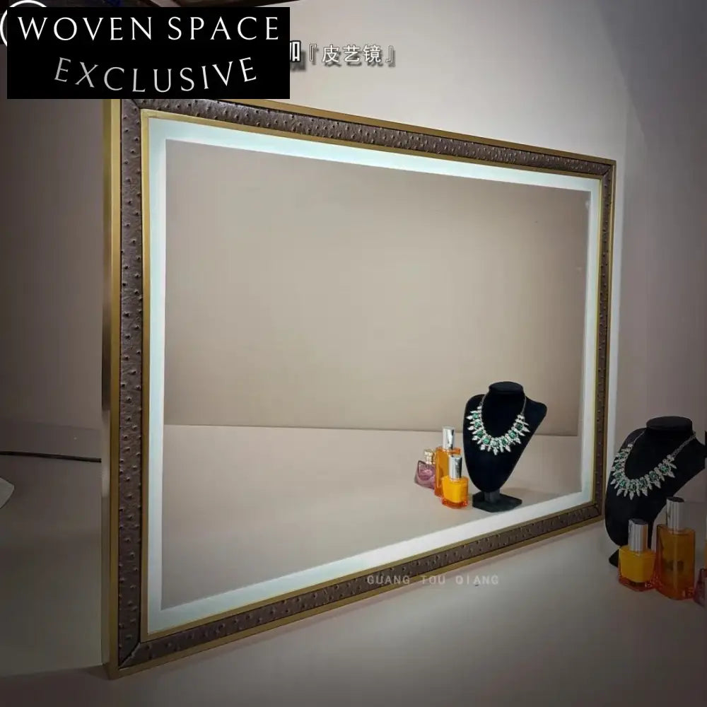 Large Faux Leather Frame Wall Mounted Oval Decorative Full Length Mirror