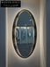 Large Faux Leather Frame Wall Mounted Oval Decorative Full Length Mirror