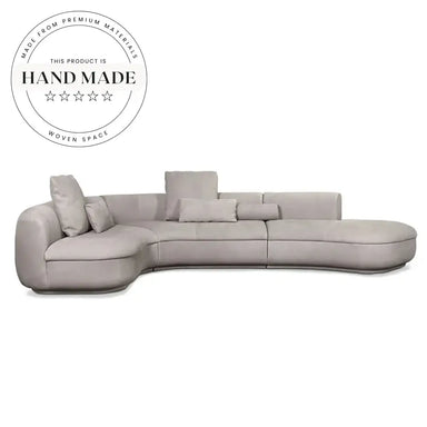 Large Luxury Modular U-Shaped Frosted Fabric 7 Seater Sectional Sofa