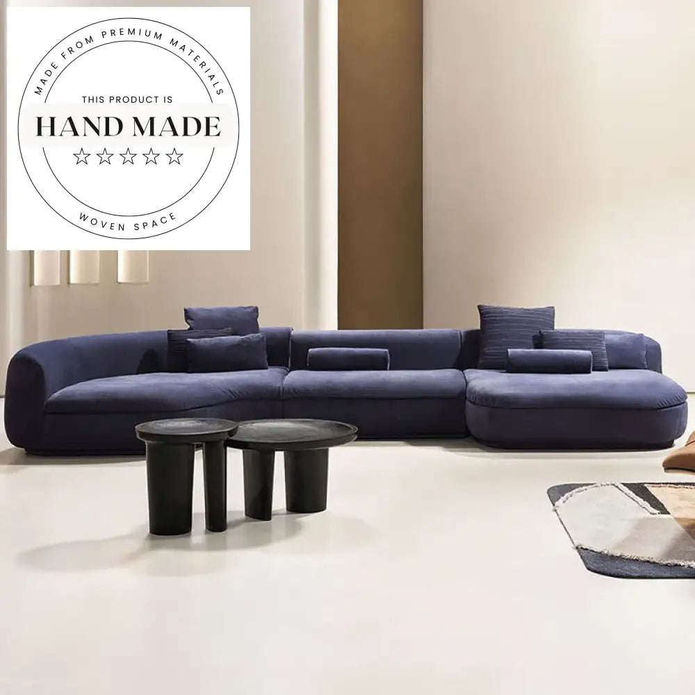 Large Luxury Modular U-Shaped Frosted Fabric 7 Seater Sectional Sofa