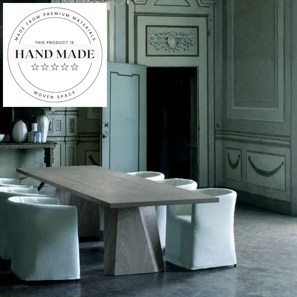 Large Vintage Solid Wood Rectangular Italian Style Dining Table