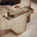 Latest Design Free Stand Hand Wash Basin With Pedestal Sink Beige Travertine Freestanding Basin