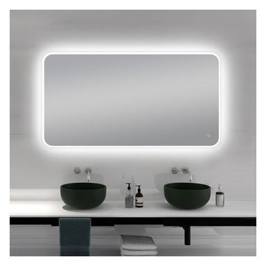 Frosted Glass Edge 3 Color Lighting Backlit LED Mirror Touch Sensor Switch Defogger Pad Wall Mounted Vertical or Horizontal