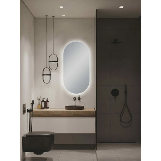  Builder Range Oval Sharp-Edged 3 Color Lighting Backlit LED Mirror with Touch Sensor Switch