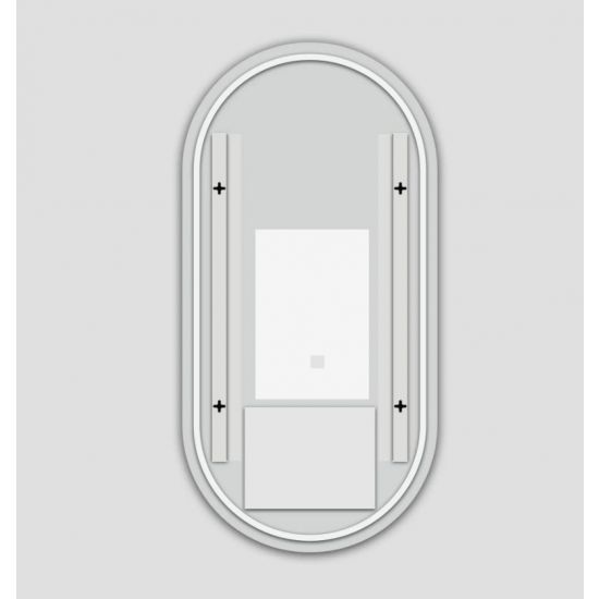 450*900mm Builder Range Oval Sharp-Edged 3 Color Lighting Backlit LED Mirror with Touch Sensor Switch