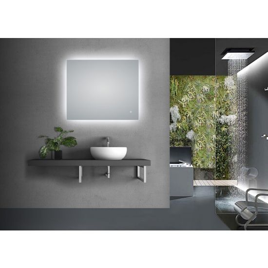 900x750mm Rectangle 3 Color Lighting LED Mirror Touch Sensor Switch Defogger Pad Wall Mounted Vertical or Horizontal