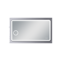 Curved Rim Rectangle 3 Color Lighting Backlit LED Mirror Magnifier Touch Sensor Switch Defogger Pad Wall Mounted