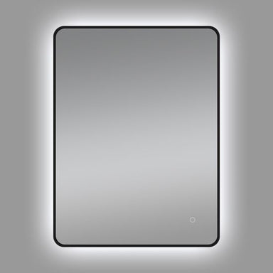 Black Aluminum Framed Curved Rim Rectangle 3 Color Lighting LED Mirror Touch Sensor Switch Wall Mounted Vertical or Horizontal