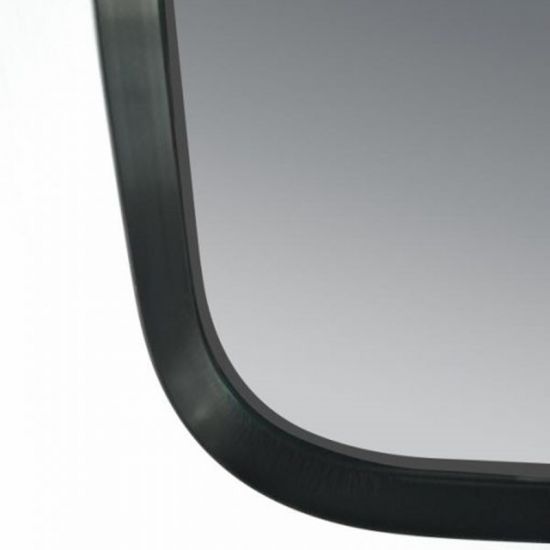810x610mm Black Aluminum Framed Curved Rim Rectangle 3 Color Lighting LED Mirror Touch Sensor Switch Wall Mounted Vertical or Horizontal