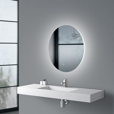 Round Plain LED Mirror 3 Color Lighting Touch Sensor Switch Defogger Pad Wall Mounted Acrylic Mirror Back Lighting