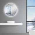Round 3 Color Lighting LED Mirror with Demo Light Function Touch Sensor Switch Defogger Pad Wall Mounted