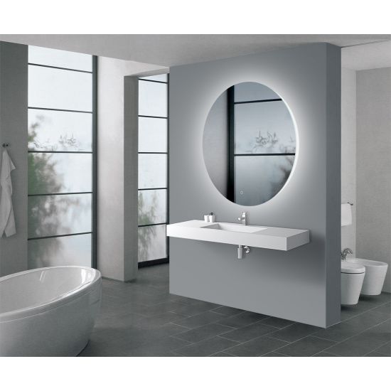 750mm Round Plain LED Mirror 3 Color Lighting Touch Sensor Switch Defogger Pad Wall Mounted Acrylic Mirror Back Lighting