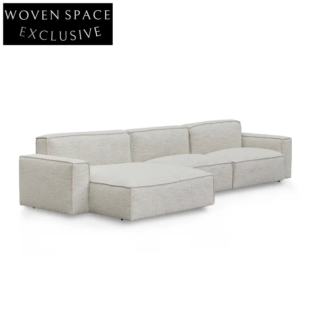 Left Chaise Fabric Sofa - Fog Grey Chaise Sofa
