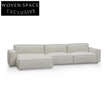 Left Chaise Fabric Sofa - Fog Grey Chaise Sofa