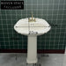 Léonne retro pedestal bathroom wash basin 24-inch pedestal basin + faucet + drain