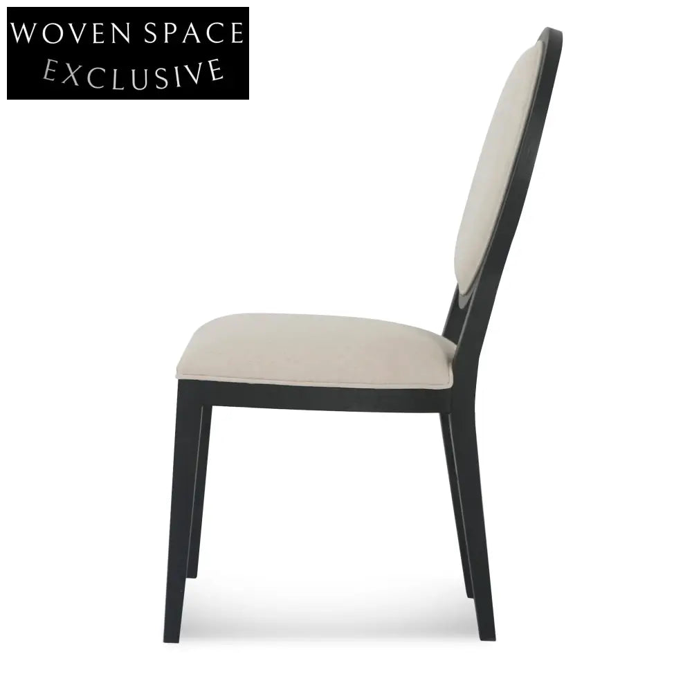 Light Beige Dining Chair - Black (Set of 2) Dining Chairs