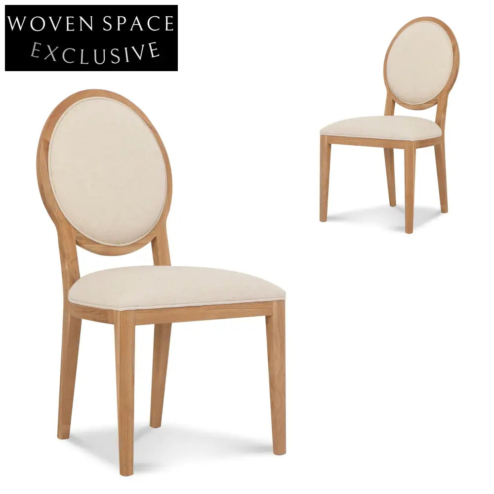 Light Beige Fabric Dining Chair - Natural (Set of 2)