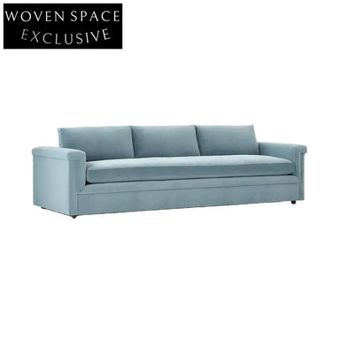 Luxurious Light Blue Performance Velvet Sectional Sofa for Modern Living Rooms
