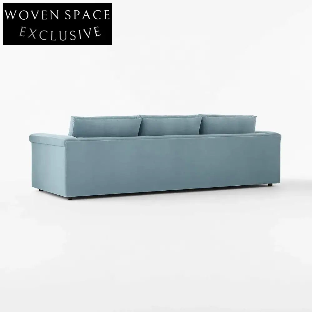 Luxurious Light Blue Performance Velvet Sectional Sofa for Modern Living Rooms