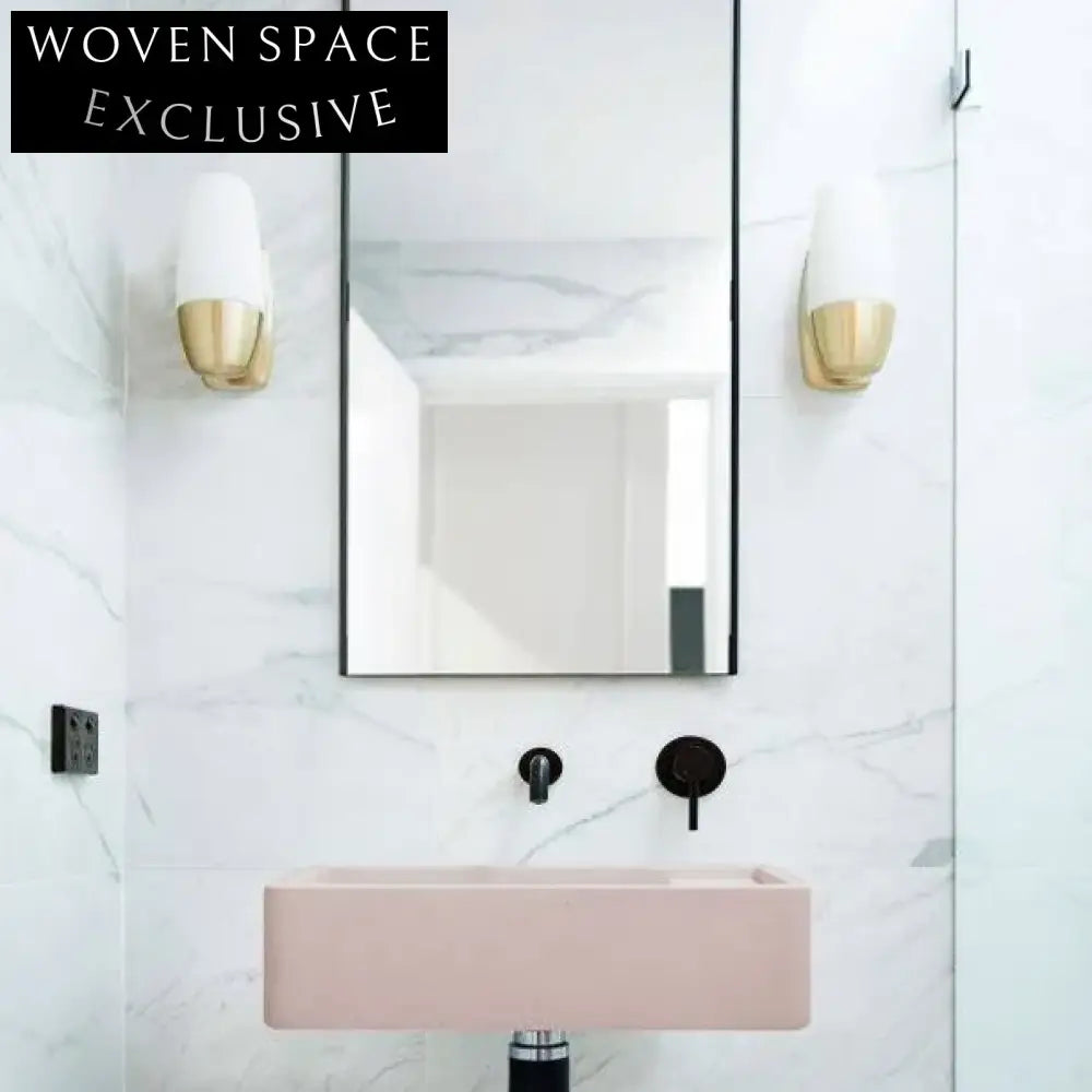 Light Grey Concrete Wall-Mounted Bathroom Lavabo Basin, 17.3 Inch