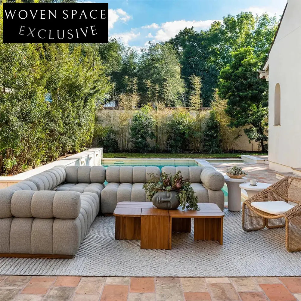 Light Luxury Cream Fabric Modern 3-Seat L-Shape Sectional Sofa Set