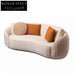 Light Luxury Curved Sectional Wood Frame Sofa with Comfortable Fabric