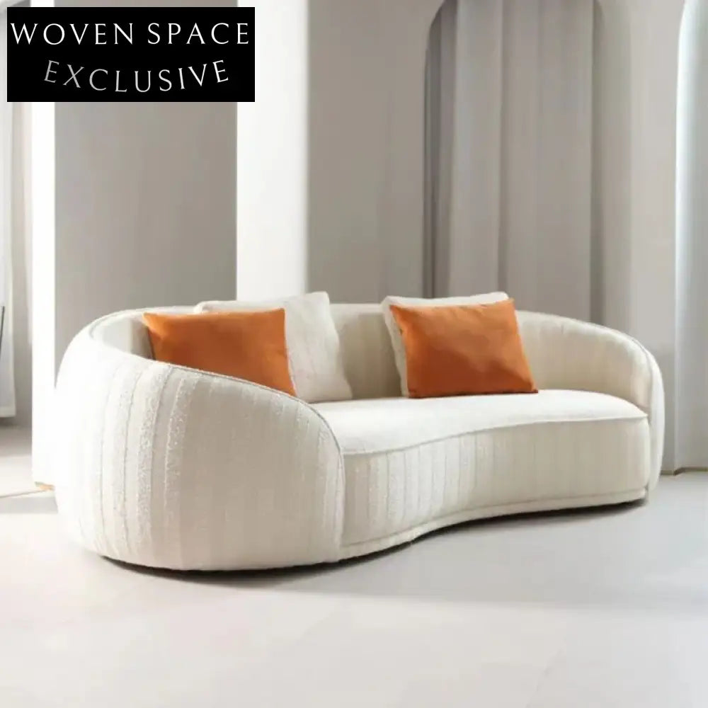 Light Luxury Curved Sectional Wood Frame Sofa with Comfortable Fabric
