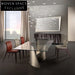 Light Luxury Glass Top Dining Table with Golden Stainless Steel Base