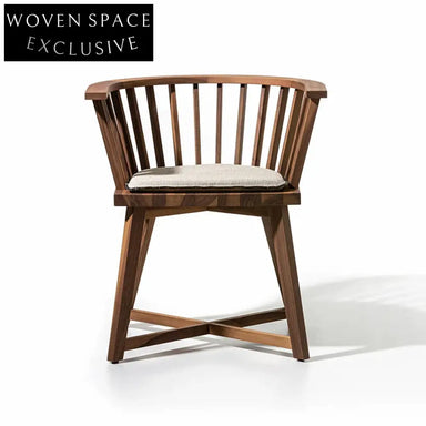 Light Luxury Retro Minimalist Solid Wood Curved Backrest Home Dining Chair