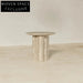 Light Luxury Round Travertine Marble Coffee Table for Modern Living Room