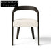 Light Luxury Streamlined Sensibility Wooden Armchair Soft Cushion Fabric Dining ArmChair