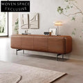 Light Luxury Walnut Wood TV Stand Storage Cabinet for Living Room