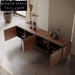 Light Luxury Walnut Wood TV Stand Storage Cabinet for Living Room