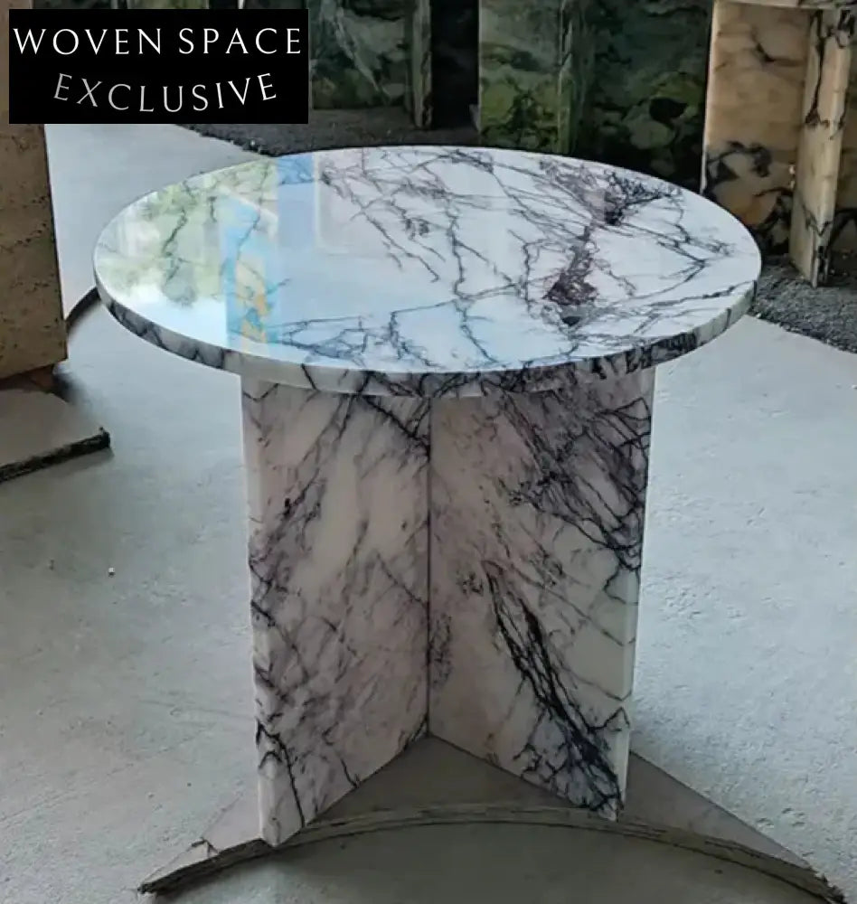Elegant Tostone Greece Lilac White Marble Coffee Table for Modern Living Room