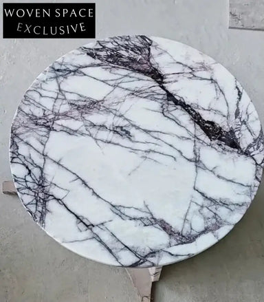 Elegant Tostone Greece Lilac White Marble Coffee Table for Modern Living Room