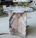 Elegant Tostone Greece Lilac White Marble Coffee Table for Modern Living Room