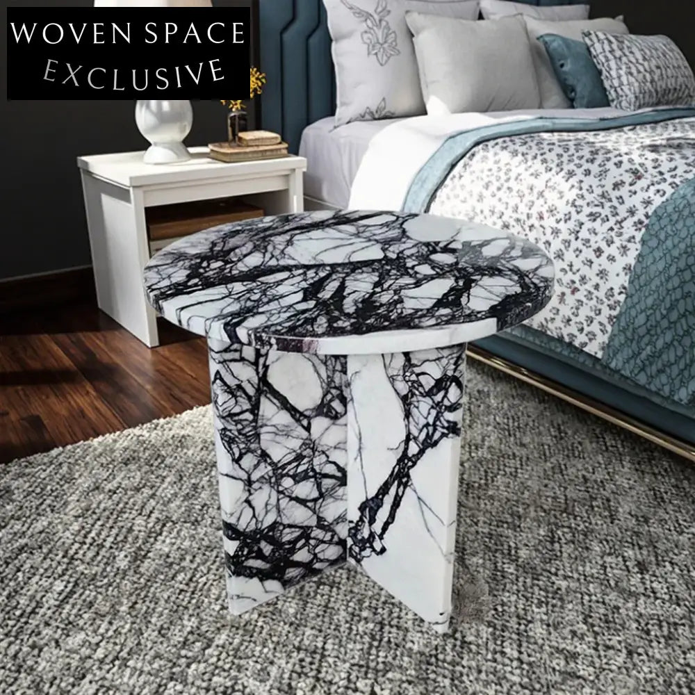 Elegant Tostone Greece Lilac White Marble Coffee Table for Modern Living Room