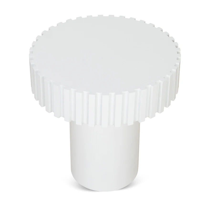 Alfaro 50cm Round Side Table - White