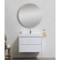 800mm Matte Brushed Gold Aluminium Framed Round Non-Luminous Mirror