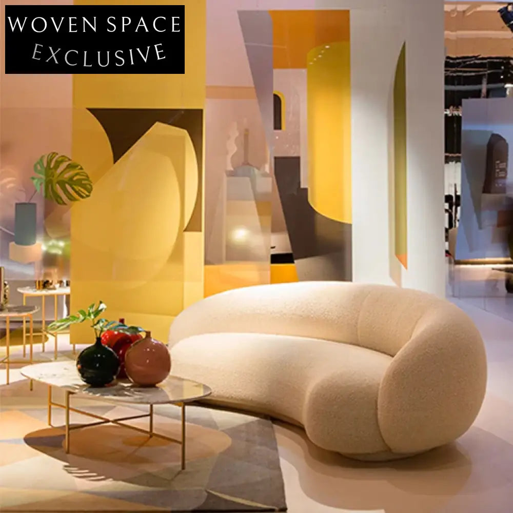 Long Modern Fabric Leisure Sofa for Cafe Shop and Living Rooms