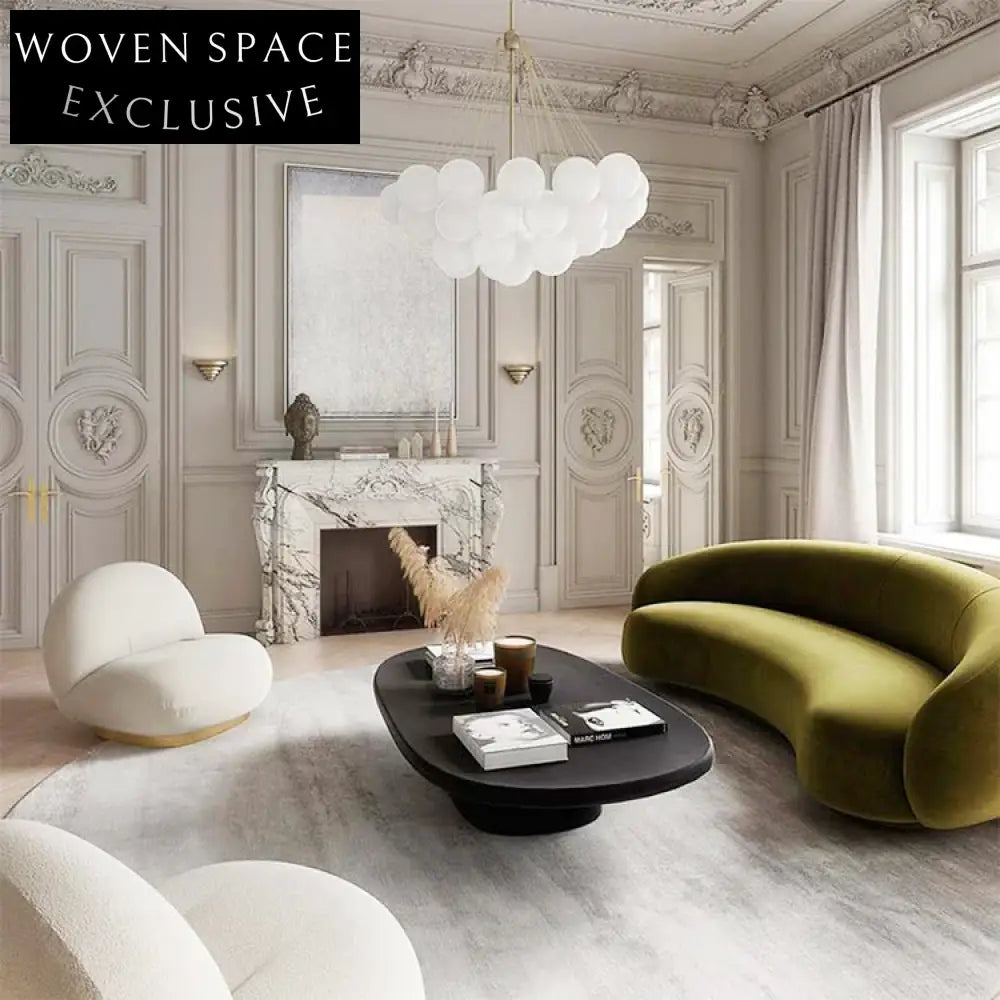 Long Modern Fabric Leisure Sofa for Cafe Shop and Living Rooms