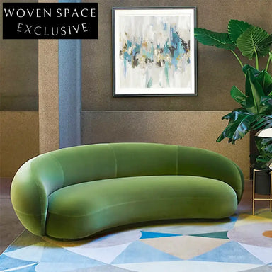 Long Modern Fabric Leisure Sofa for Cafe Shop and Living Rooms