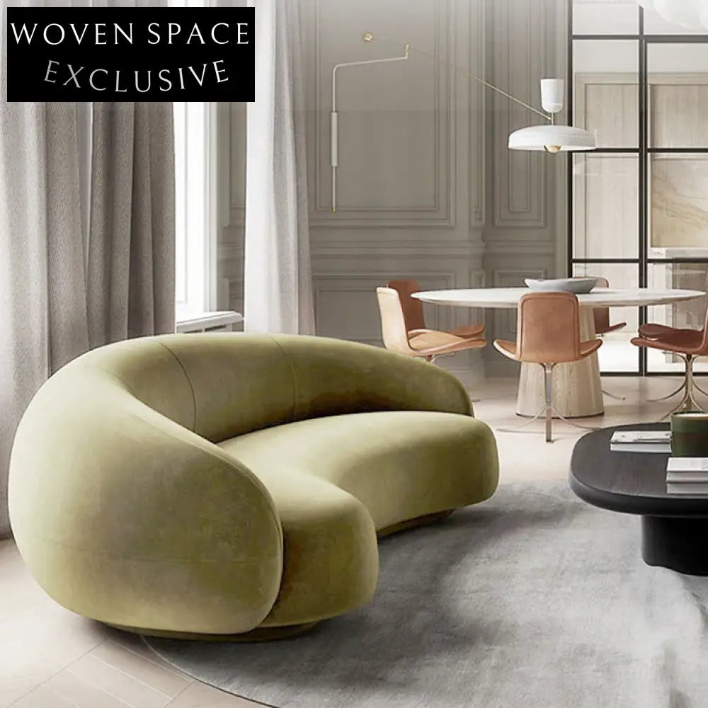 Long Modern Fabric Leisure Sofa for Cafe Shop and Living Rooms