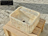 Lorenzo Calacatta ribbed Gold marble sink