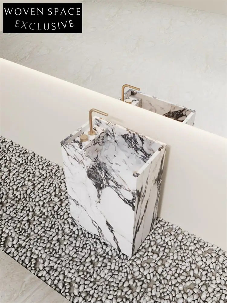 Lou Retro White Pedestal Basin