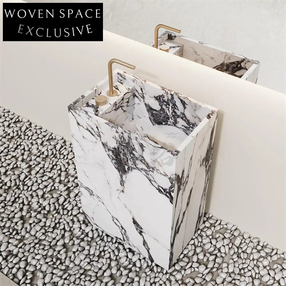 Lou Retro White Pedestal Basin