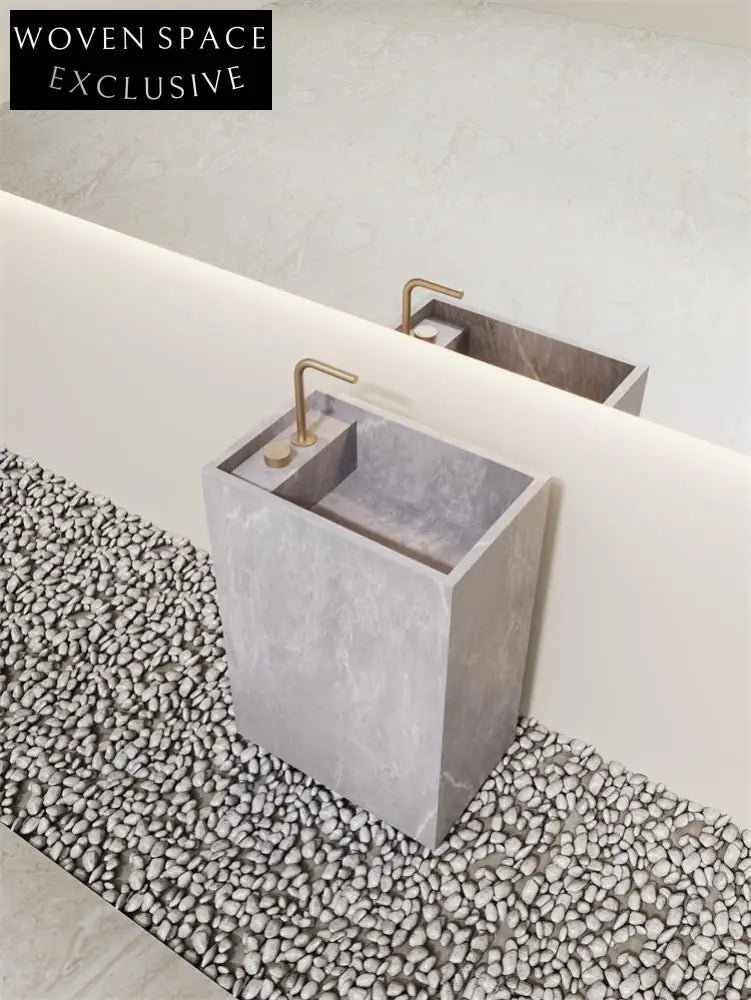 Lou Retro White Pedestal Basin