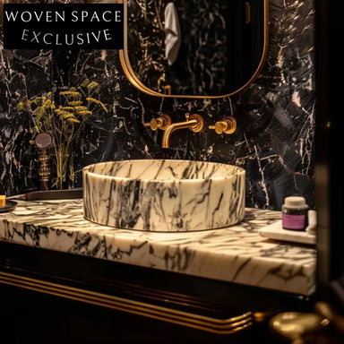 Luca Viola Marble Sink Custom Vanity Natural Stone Vessel