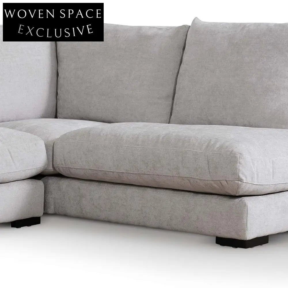 Lucinda 4 Seater Fabric Right Chaise Sofa - Oyster Beige Chaise Sofa