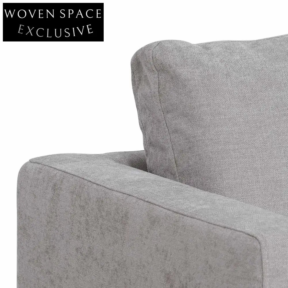 Lucinda 4 Seater Fabric Right Chaise Sofa - Oyster Beige Chaise Sofa